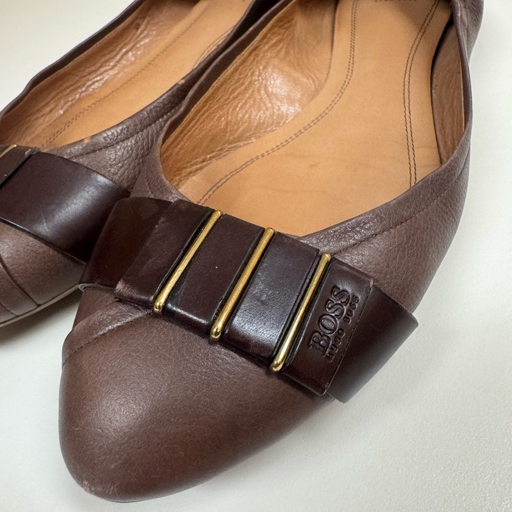 BOSS Woman Leather Ballet Flats